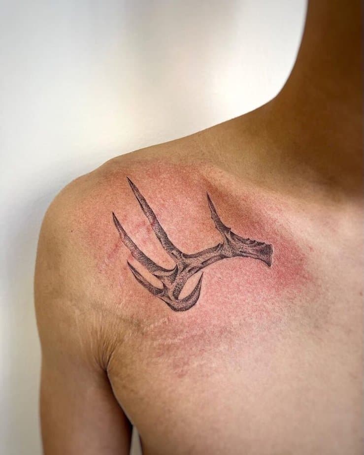 14. A deer antler tattoo 