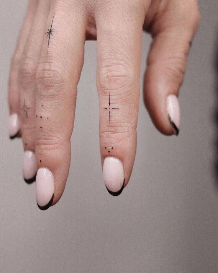 1. A minimalist finger tattoo