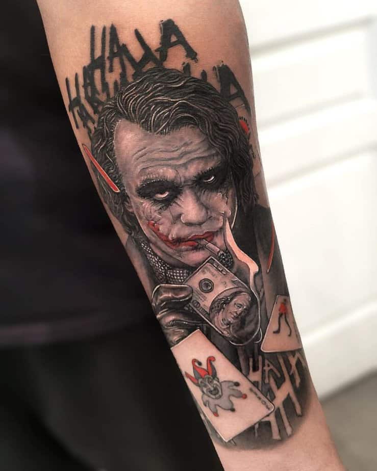 19. Heath Ledger’s Joker on the arm 