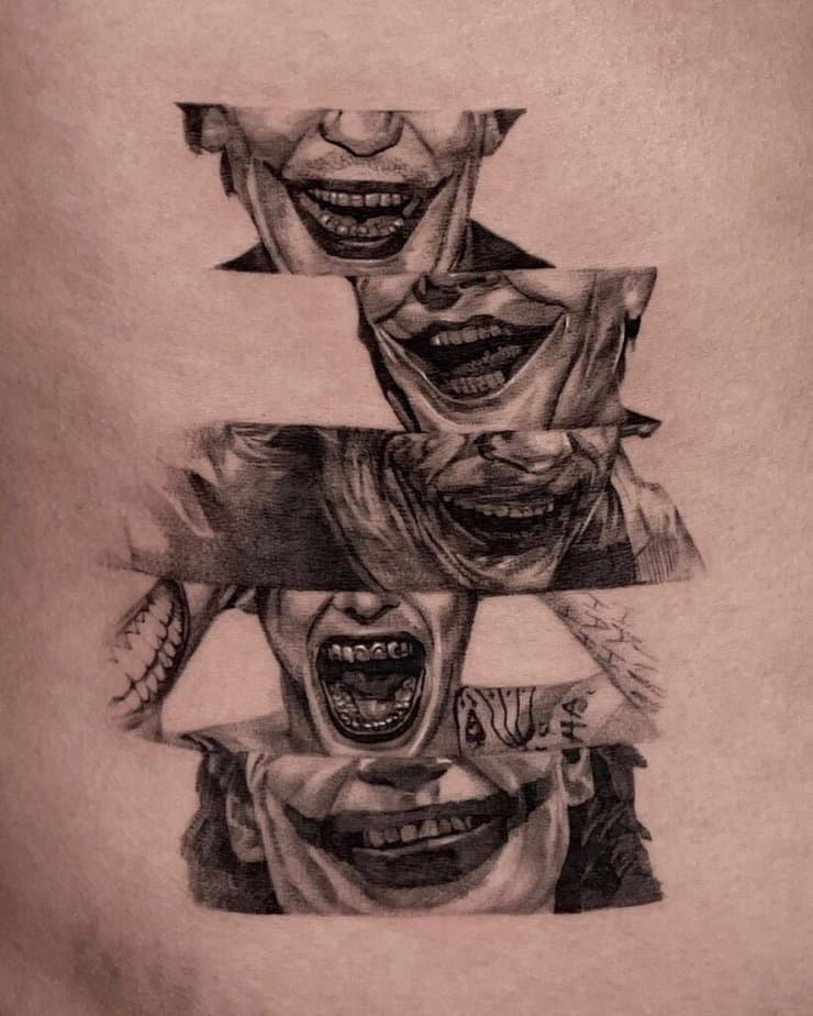 22. Un tatuaggio di tutti i sorrisi di Joker 