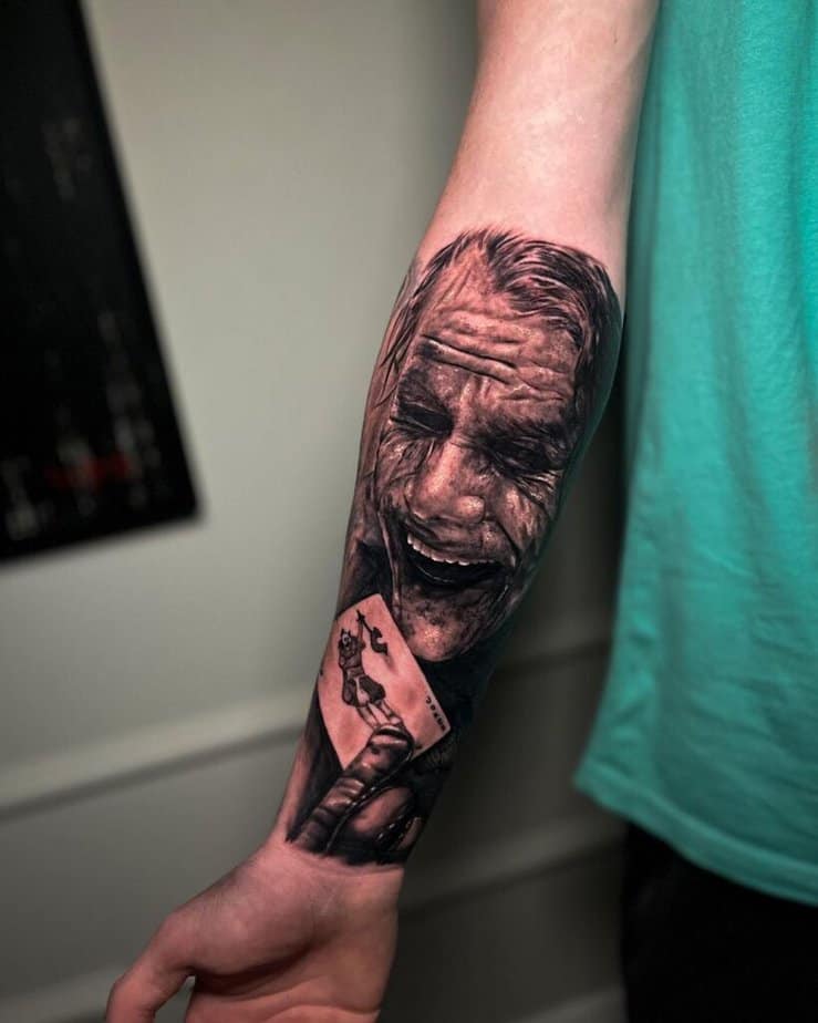 3. A Joker tattoo on the inside of the arm