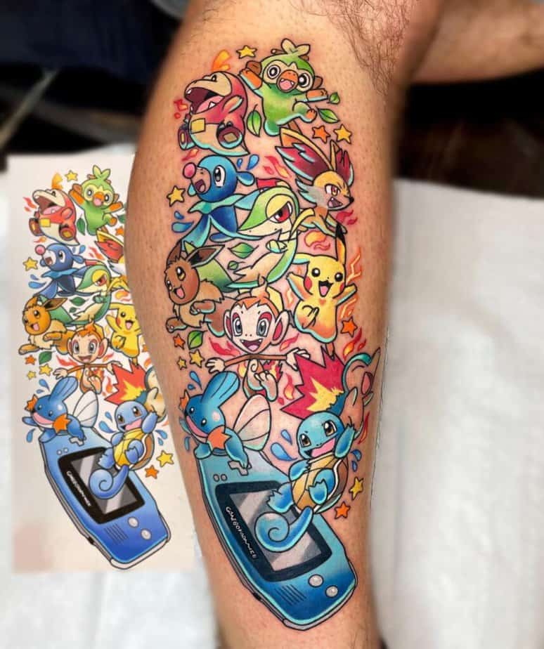Tatuaggi con più Pokémon 