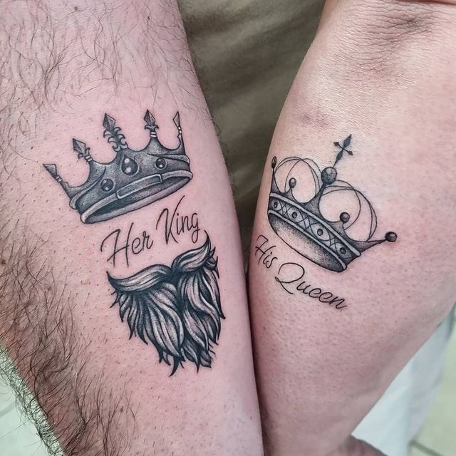18 King And Queen Tattoos To Signify Your Majestic Love