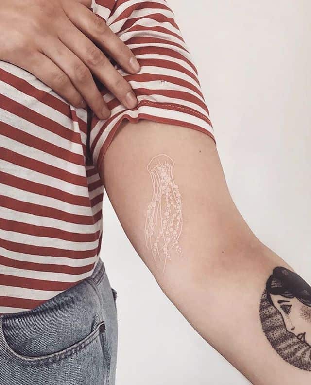 Jellyfish white tattoo