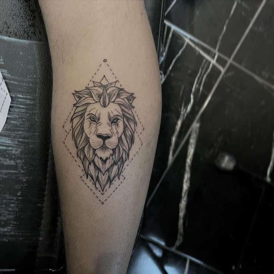 Lion tattoo ideas black and gray style 1