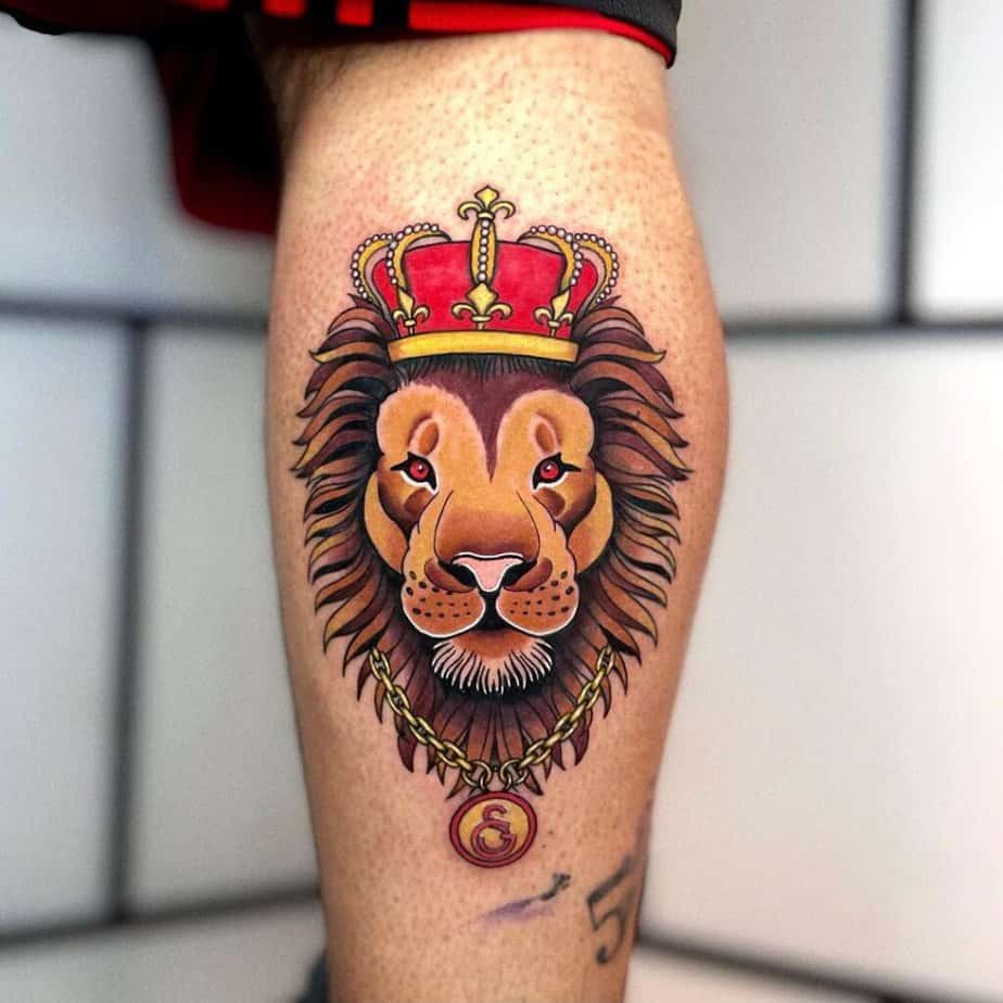 Lion tattoo ideas with a touch of color 4