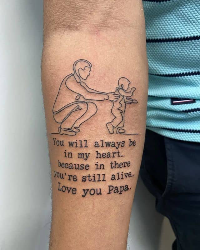 Lovely father and son tattoo