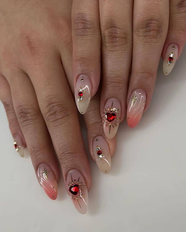 Magical heart nails
