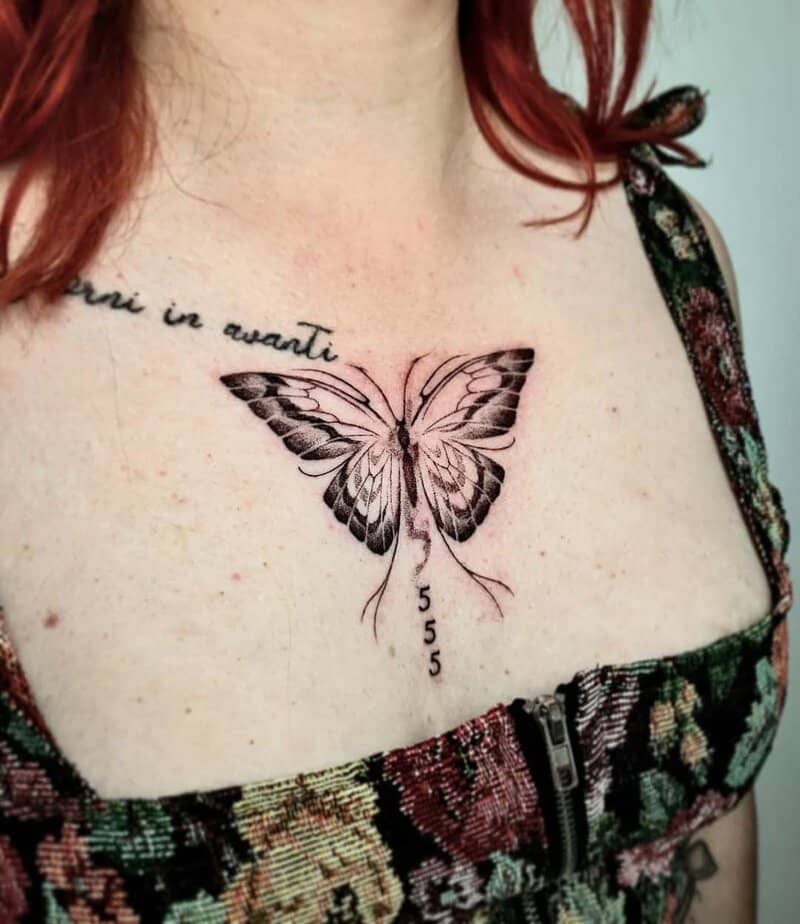9. Minimalistic butterfly tattoo
