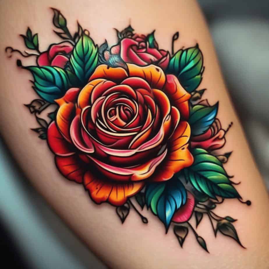 Neo-traditional rose
