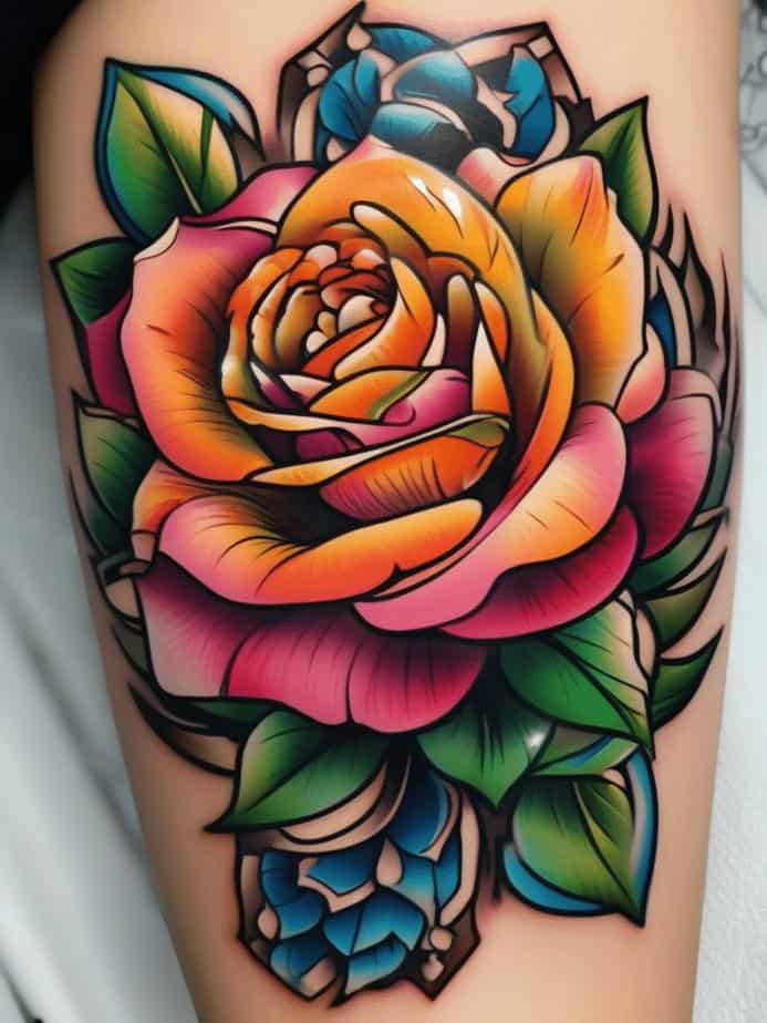 Neo-traditional rose

