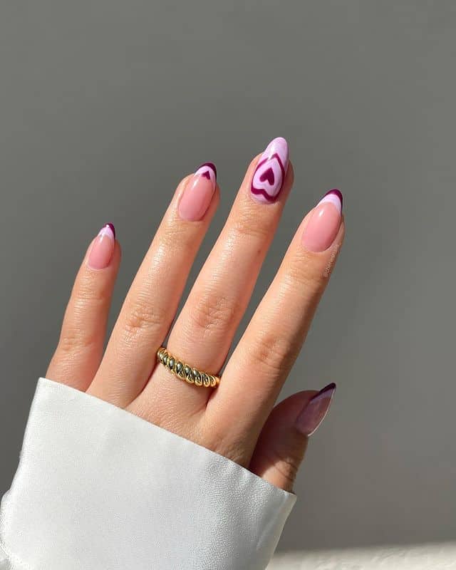 Purple heart nail designs