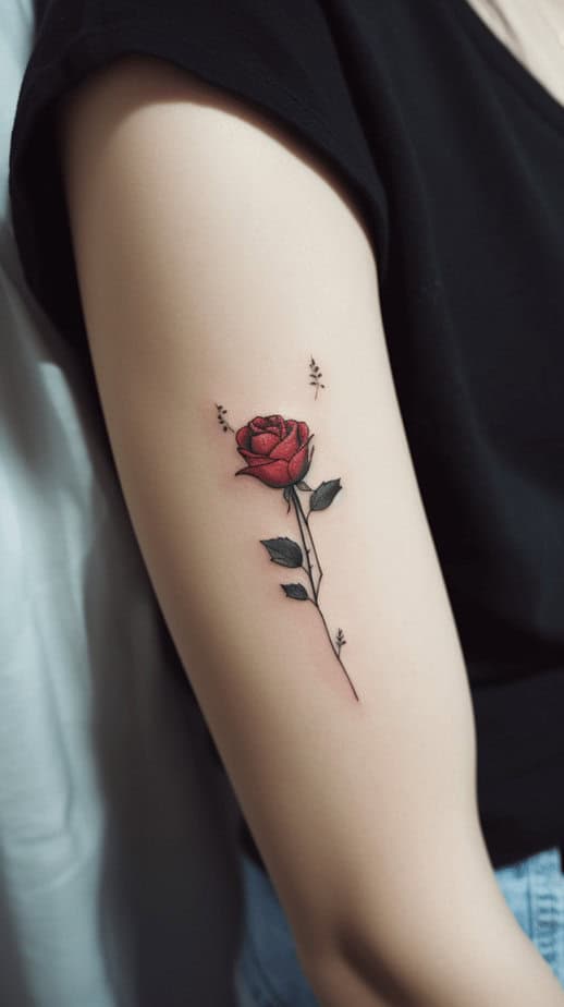 Tatuaggio tradizionale semplice della rosa