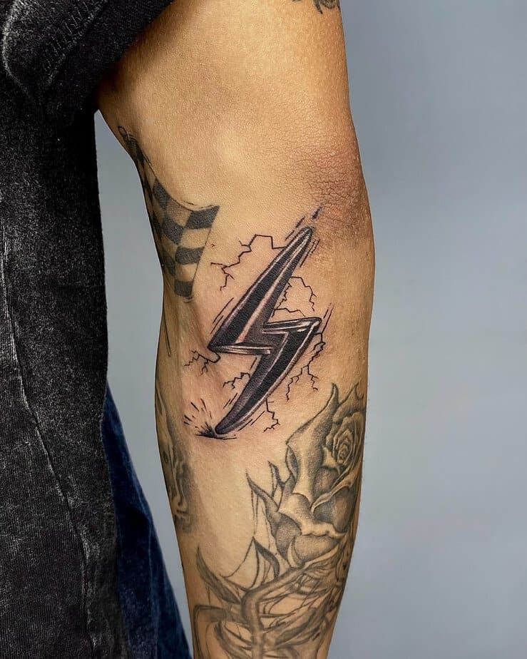Simple lightning tattoo