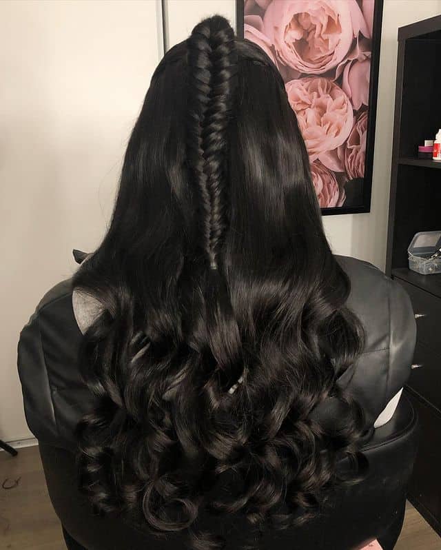 Stunning fishtail hairdo