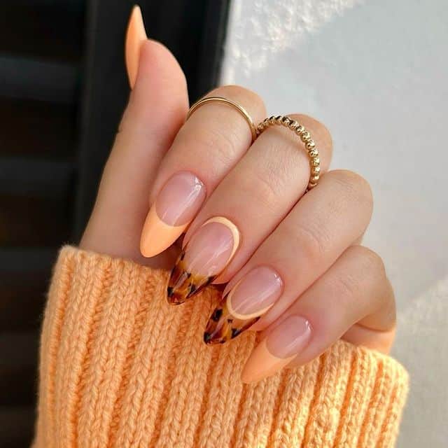 Stylish peach nails