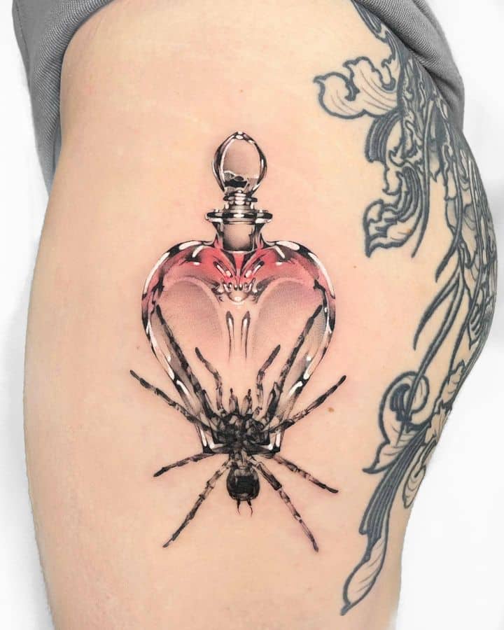 Unusual spider tattoo