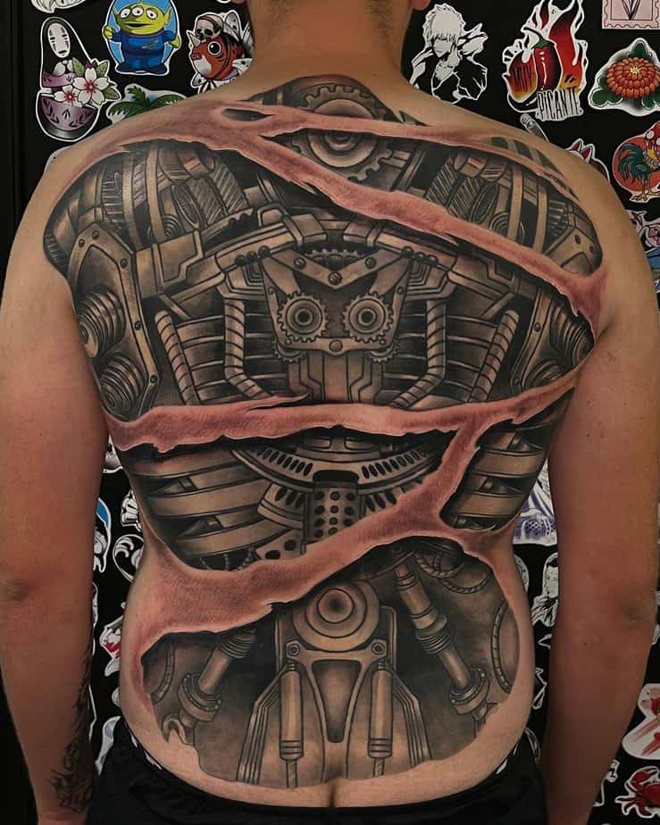 Biomechanical tattoo for your back
