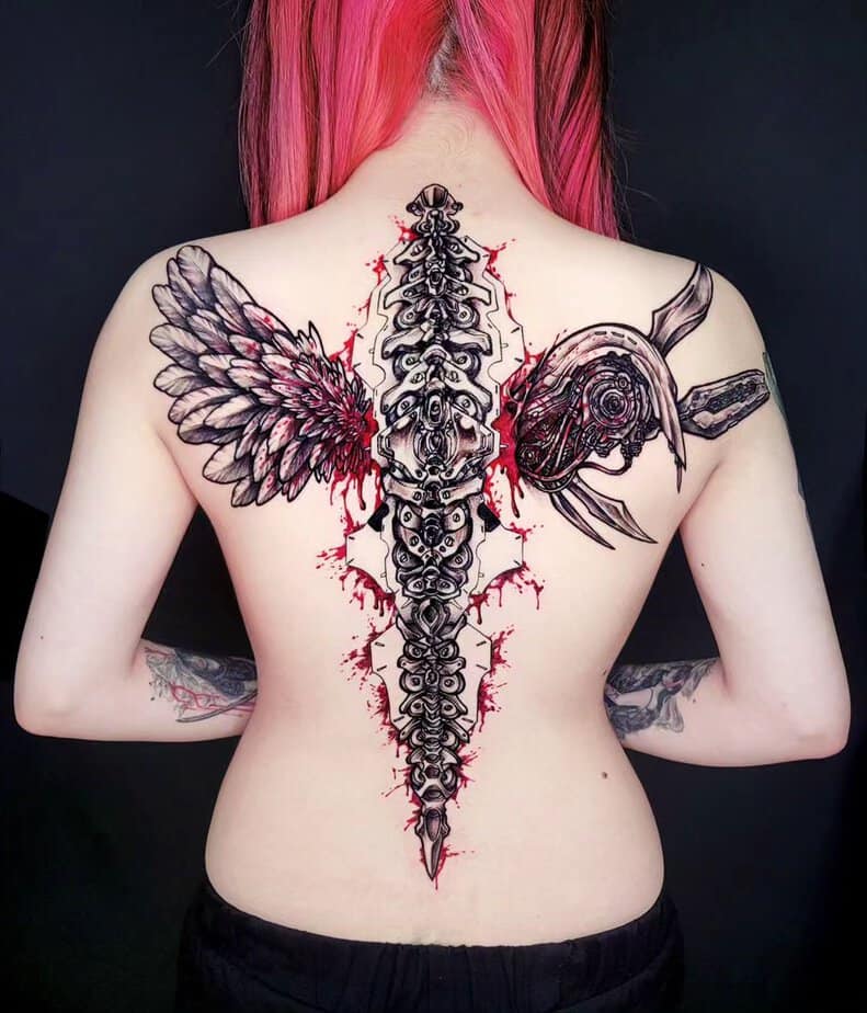 Biomechanical tattoo for your back
