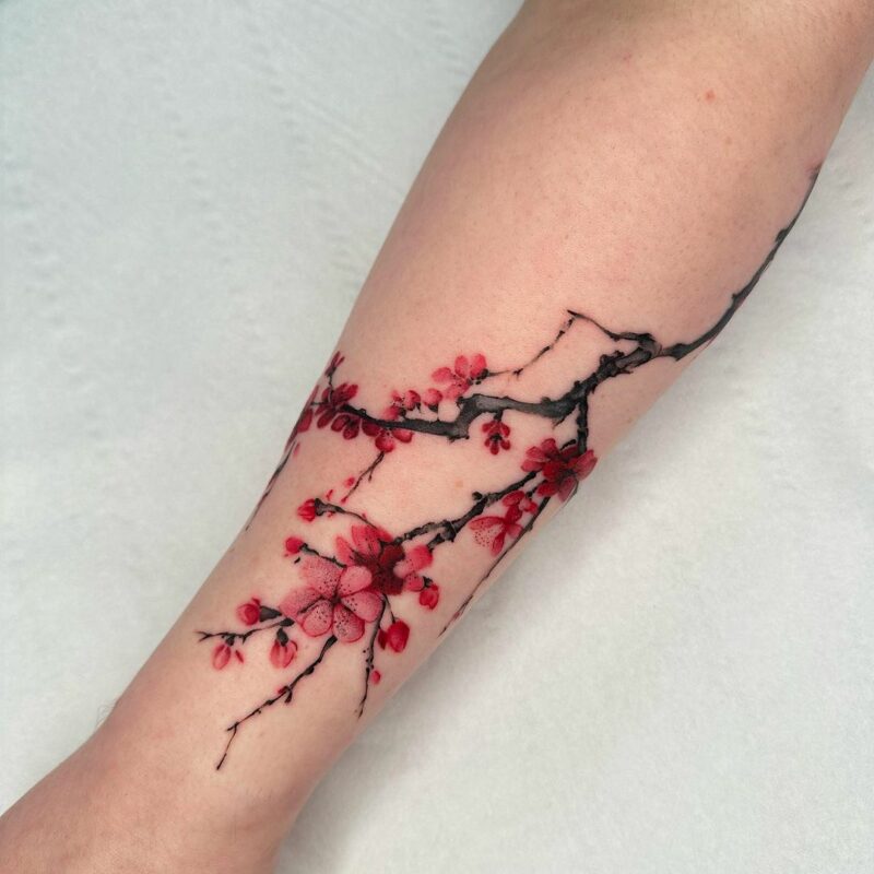 24 Cherry Blossom Tattoos For The Fragile Beauty Of Nature