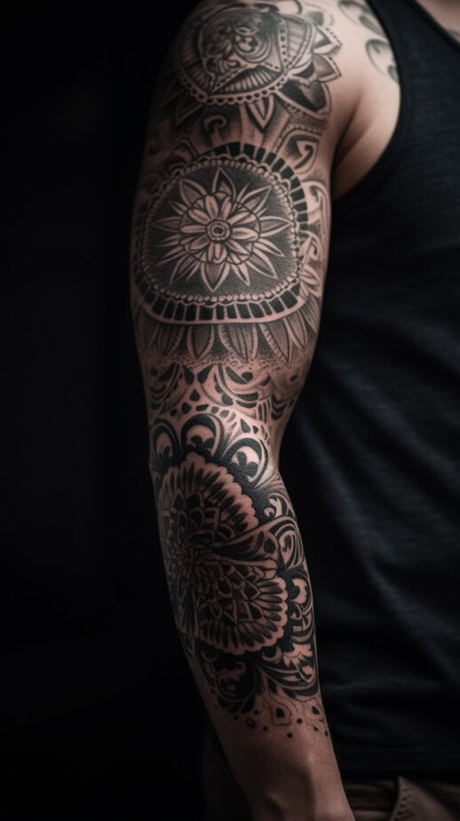 5. Fade-out mandala tattoo

