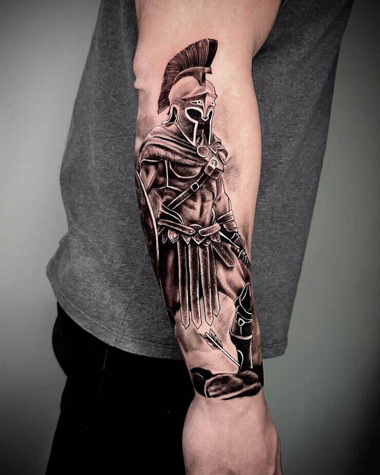 Half-sleeve warrior tattoos
