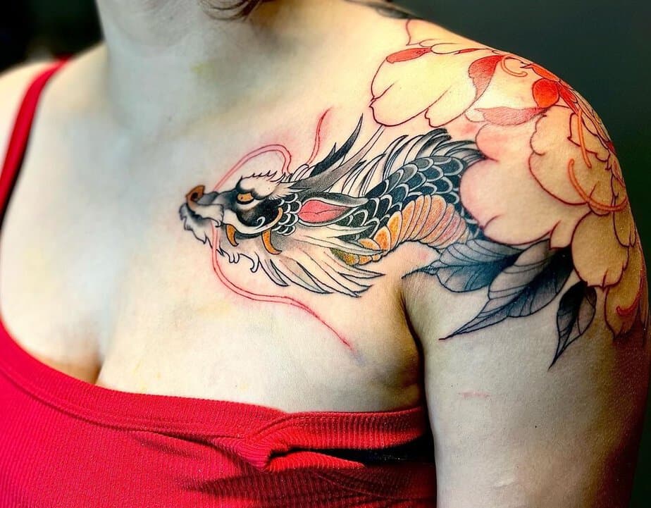 Japanese-style traditional dragon tattoo