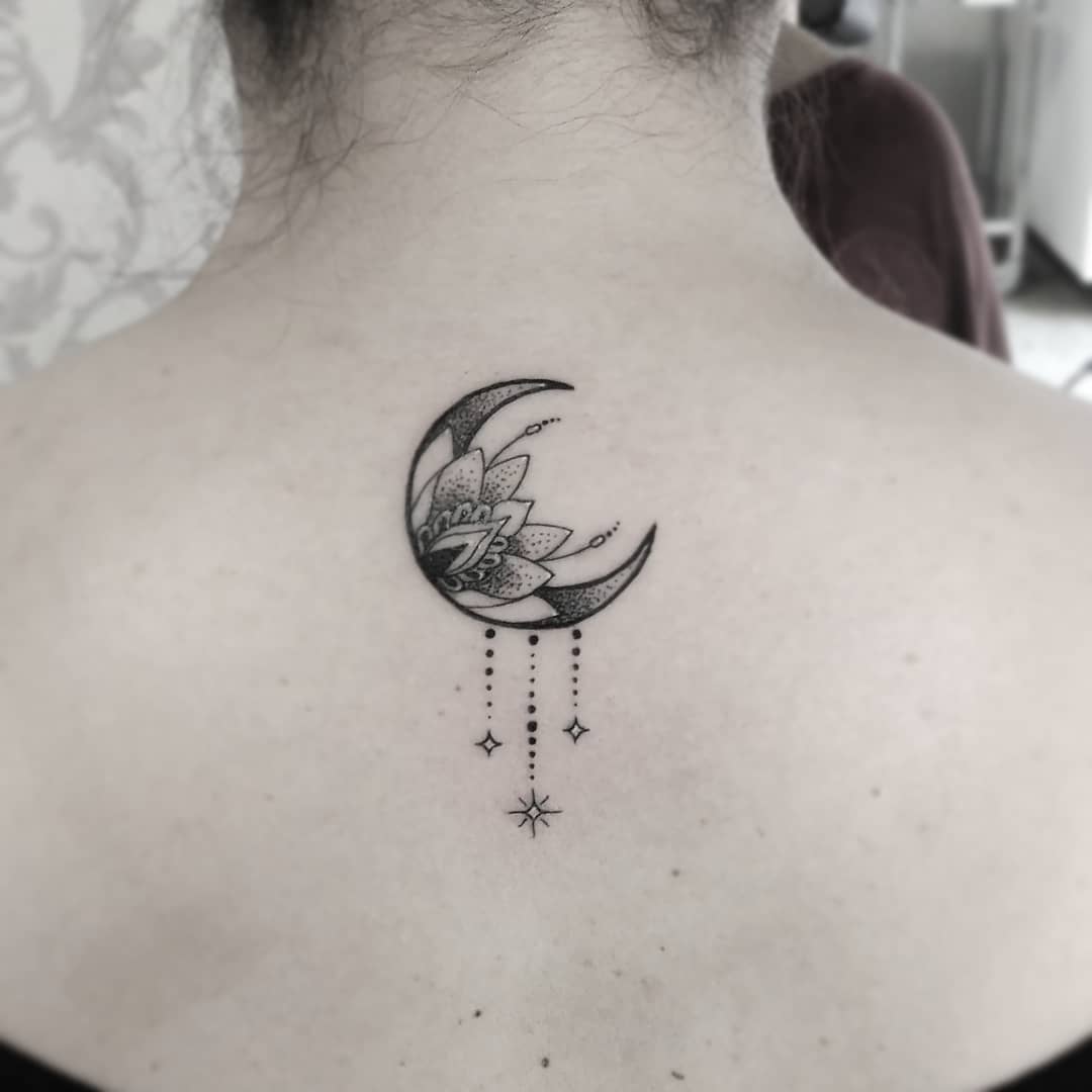 Mandala moon and stars tattoos
