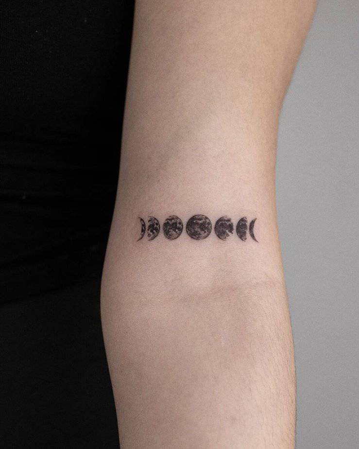 Tattoo of the moon phases
