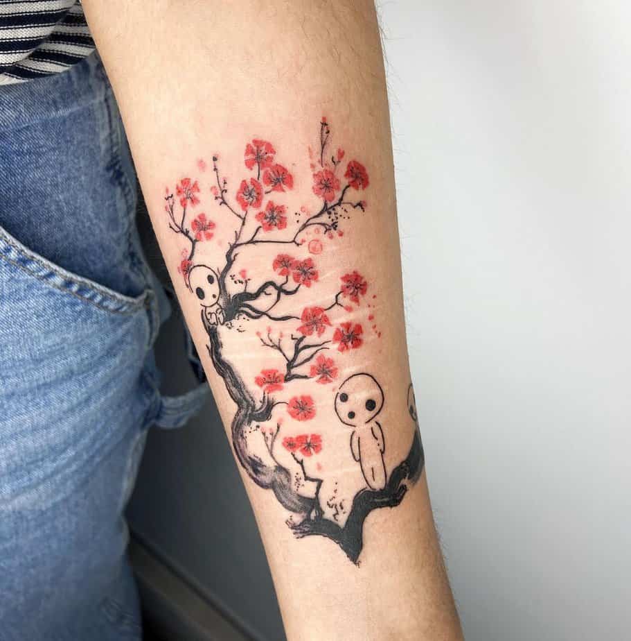 Anime cherry blossom tattoos
