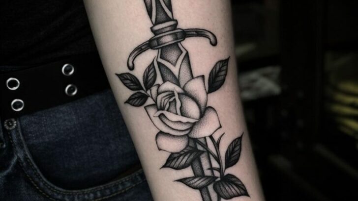 Il significato del tatuaggio della rosa con il pugnale e 20 disegni emozionanti.