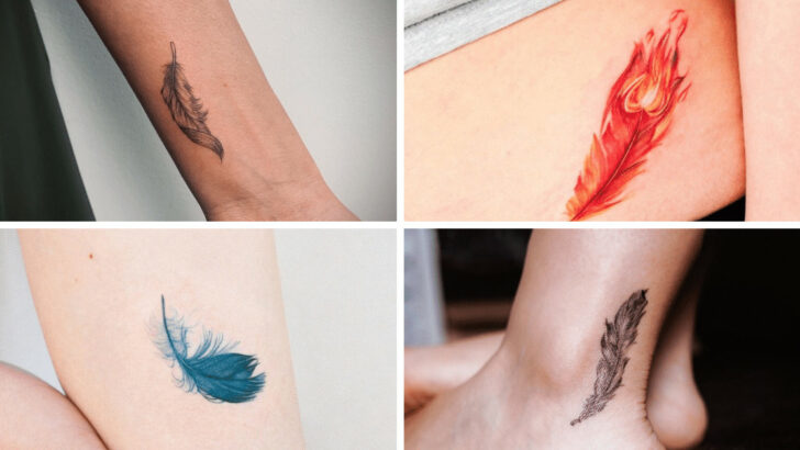 Semplici e simboliche, 24 idee di tatuaggio con piume per ispirarvi.