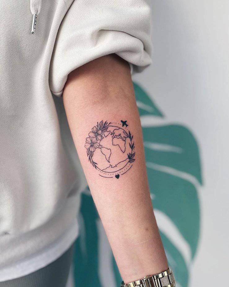 Small and simple Earth tattoo

