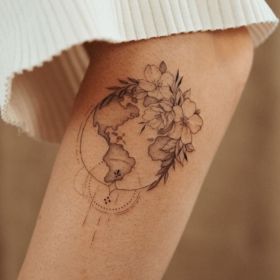 Small and simple Earth tattoo
