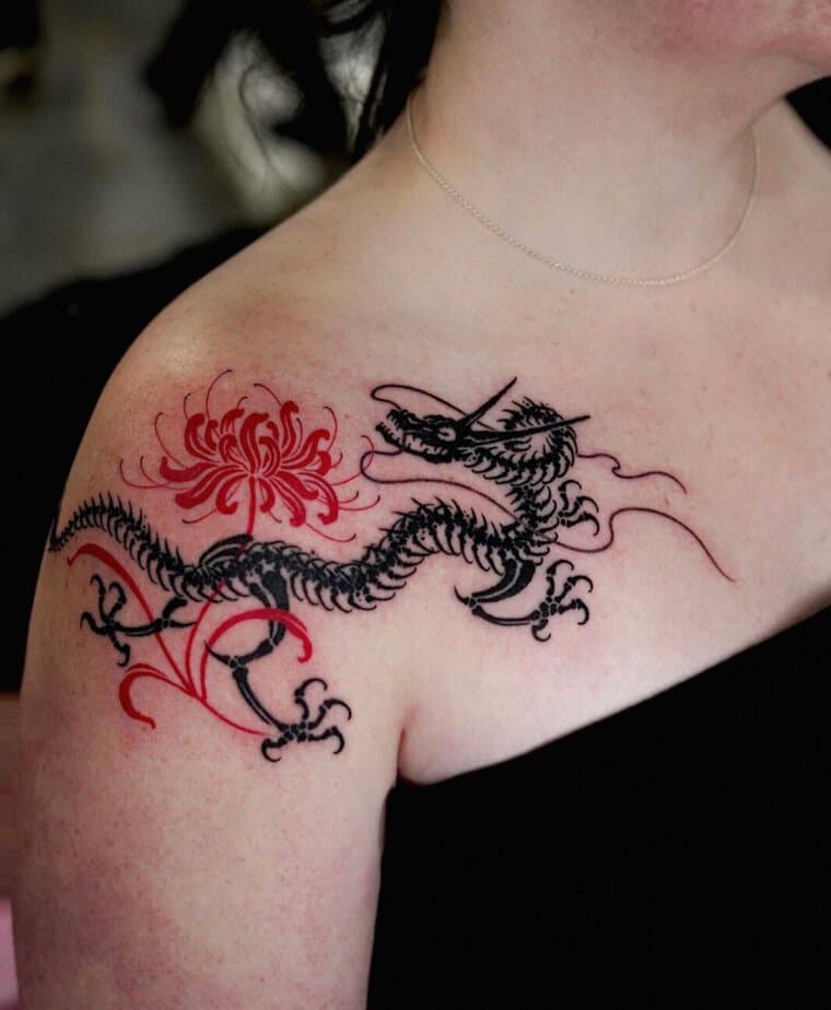 Japanese-style traditional dragon tattoo