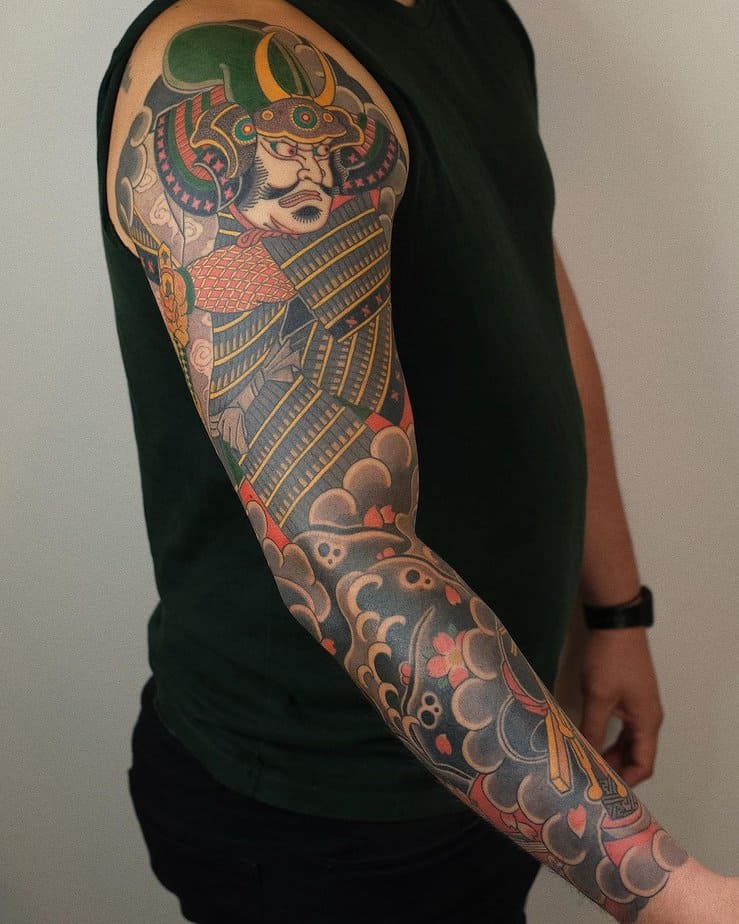 Japanese warrior tattoo sleeve

