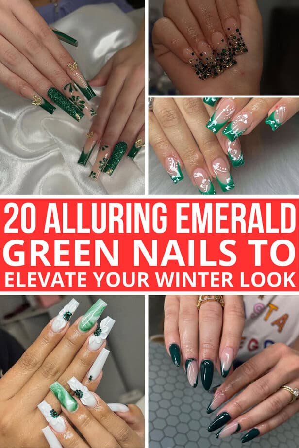 20 Alluring Emerald Green Nails To Elevate Your Winter Look