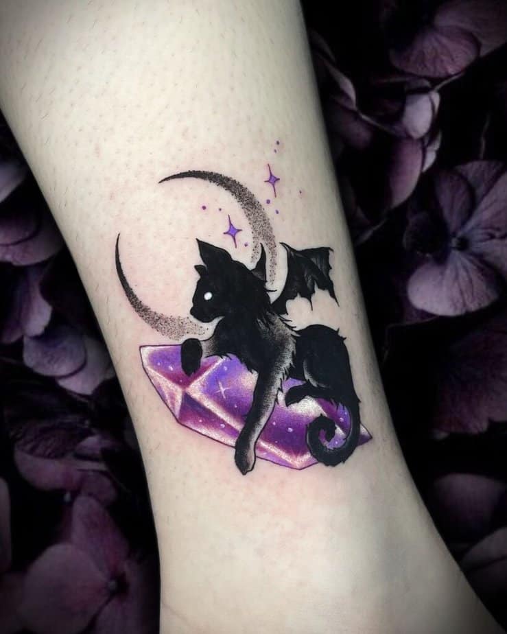 20 Breathtaking Black Cat Tattoos That Will Bring You Good Luck 16
