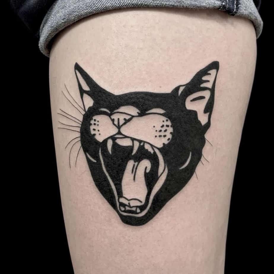 20 Breathtaking Black Cat Tattoos That Will Bring You Good Luck 2