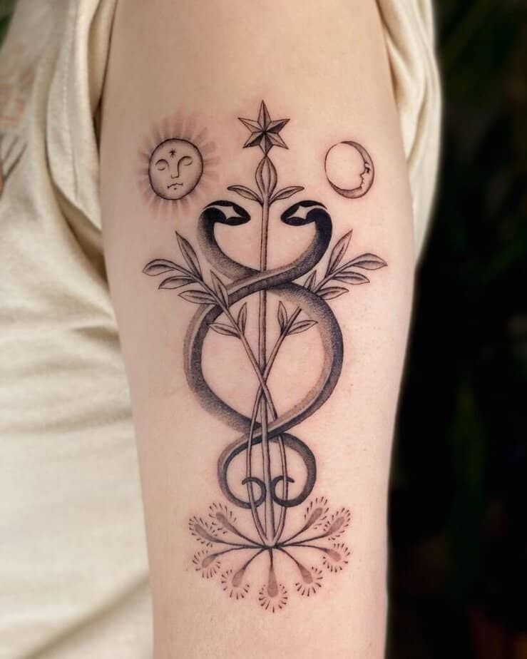 21 Superior Caduceus Tattoo Ideas You'll Want To Get Inked