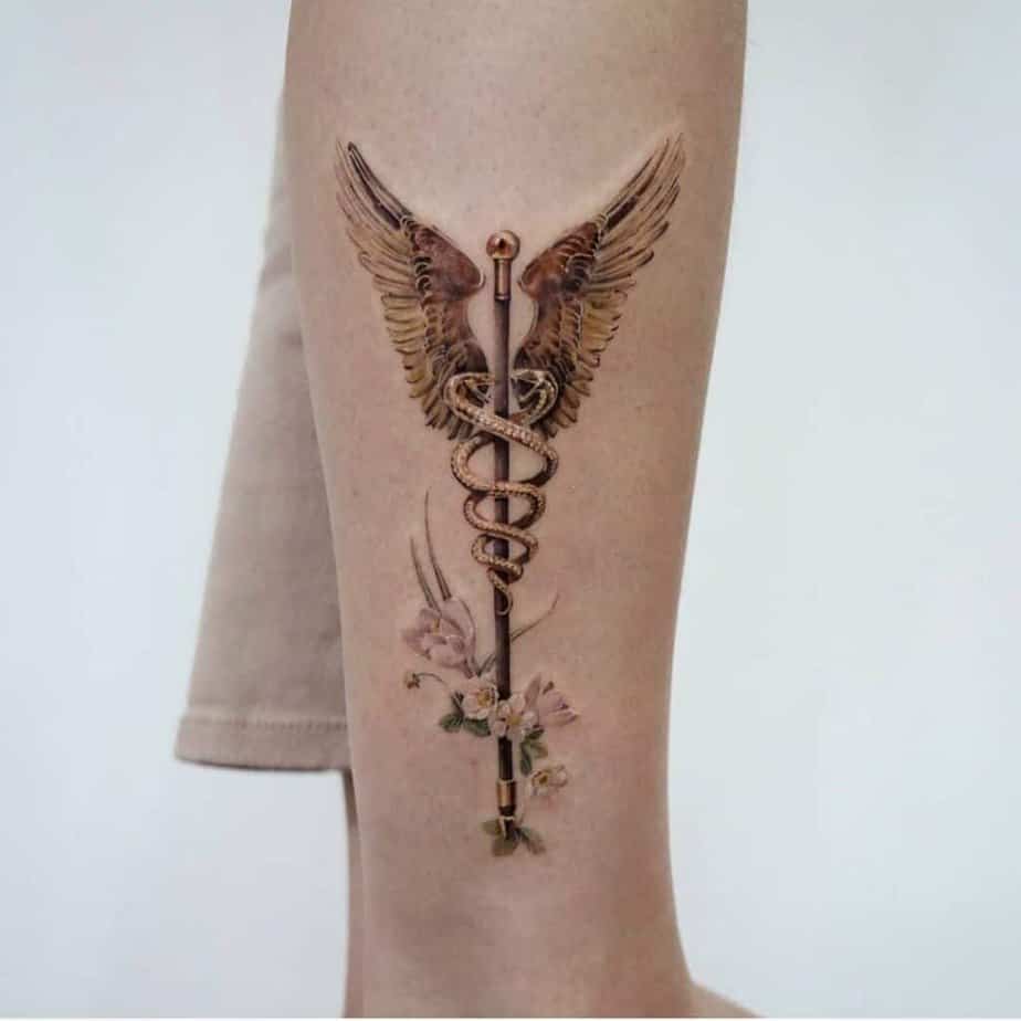21 Superior Caduceus Tattoo Ideas You8217ll Want To Get Inked 63