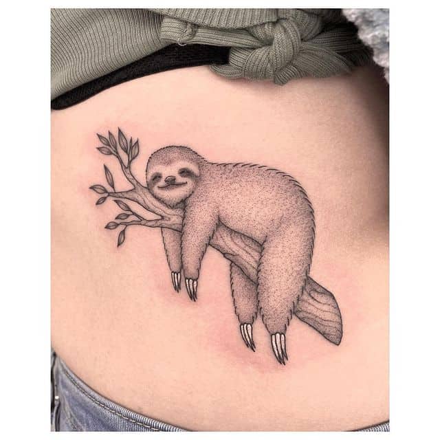 24 Cute Sloth Tattoos That8217ll Remind You To Slow Down 10