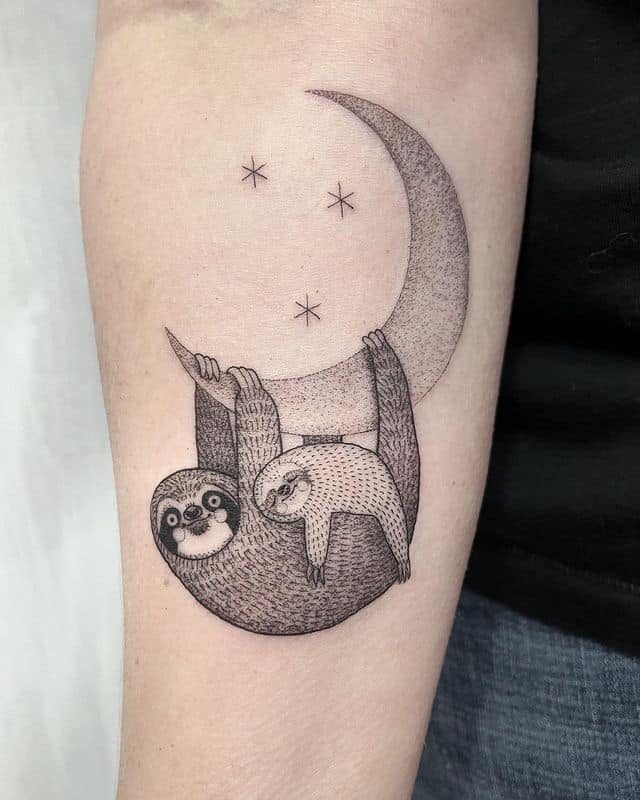 24 Cute Sloth Tattoos That8217ll Remind You To Slow Down 14