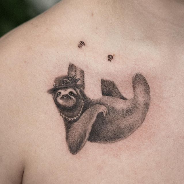 24 Cute Sloth Tattoos That8217ll Remind You To Slow Down 22