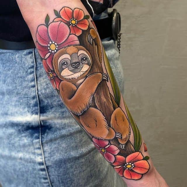 24 Cute Sloth Tattoos That'll Remind You To Slow Down
