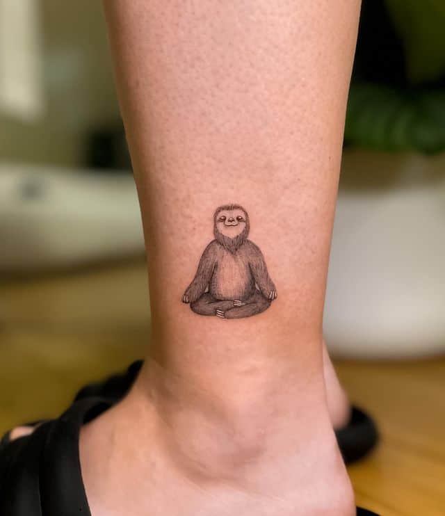 24 Cute Sloth Tattoos That8217ll Remind You To Slow Down 6
