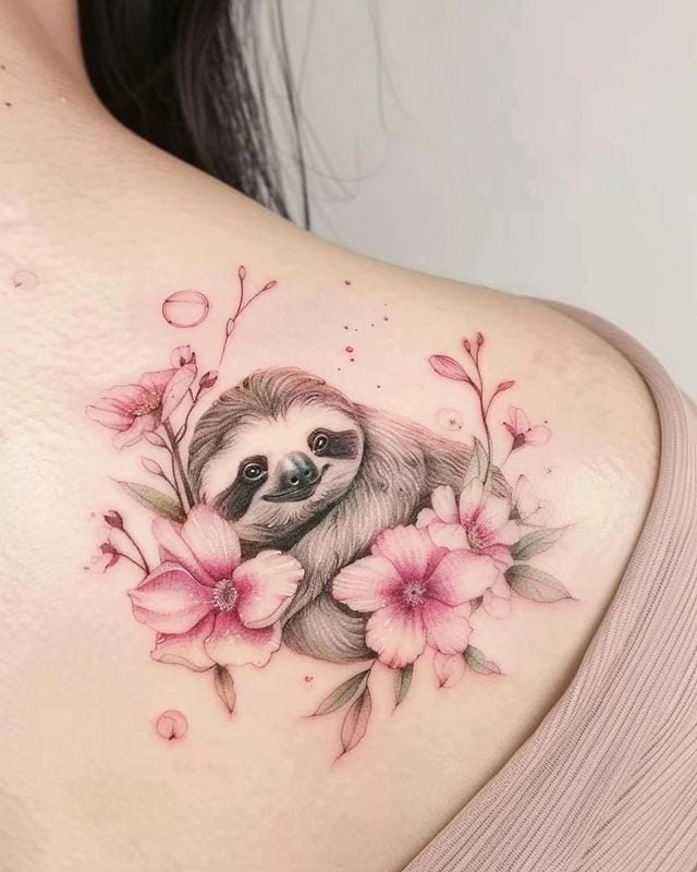 24 Cute Sloth Tattoos That8217ll Remind You To Slow Down 8