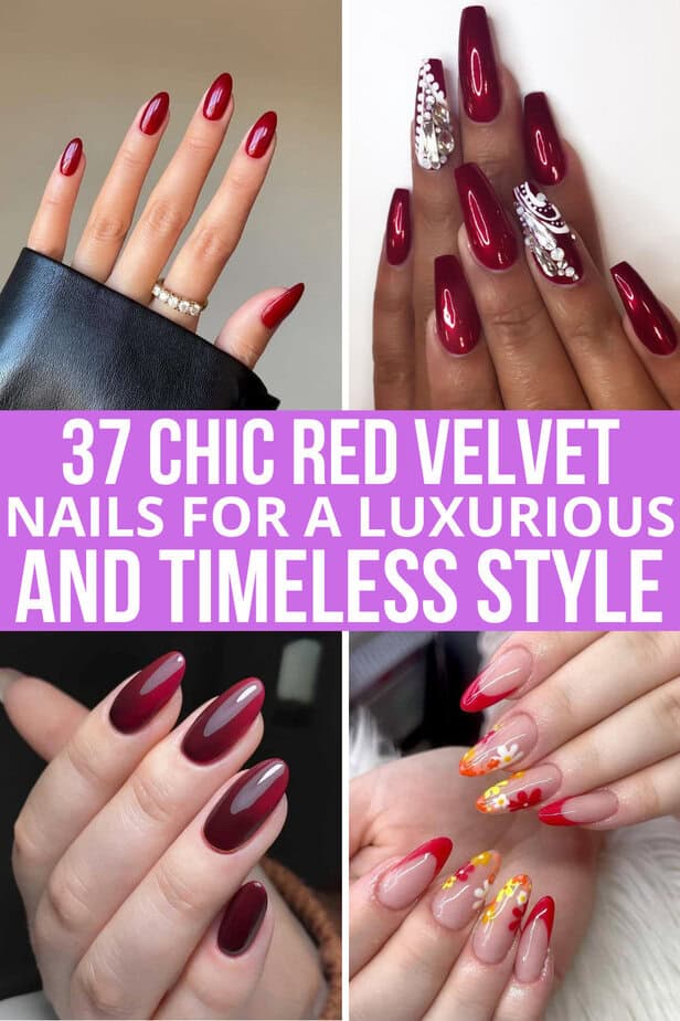 37 Chic Red Velvet Nails For A Luxurious And Timeless Style