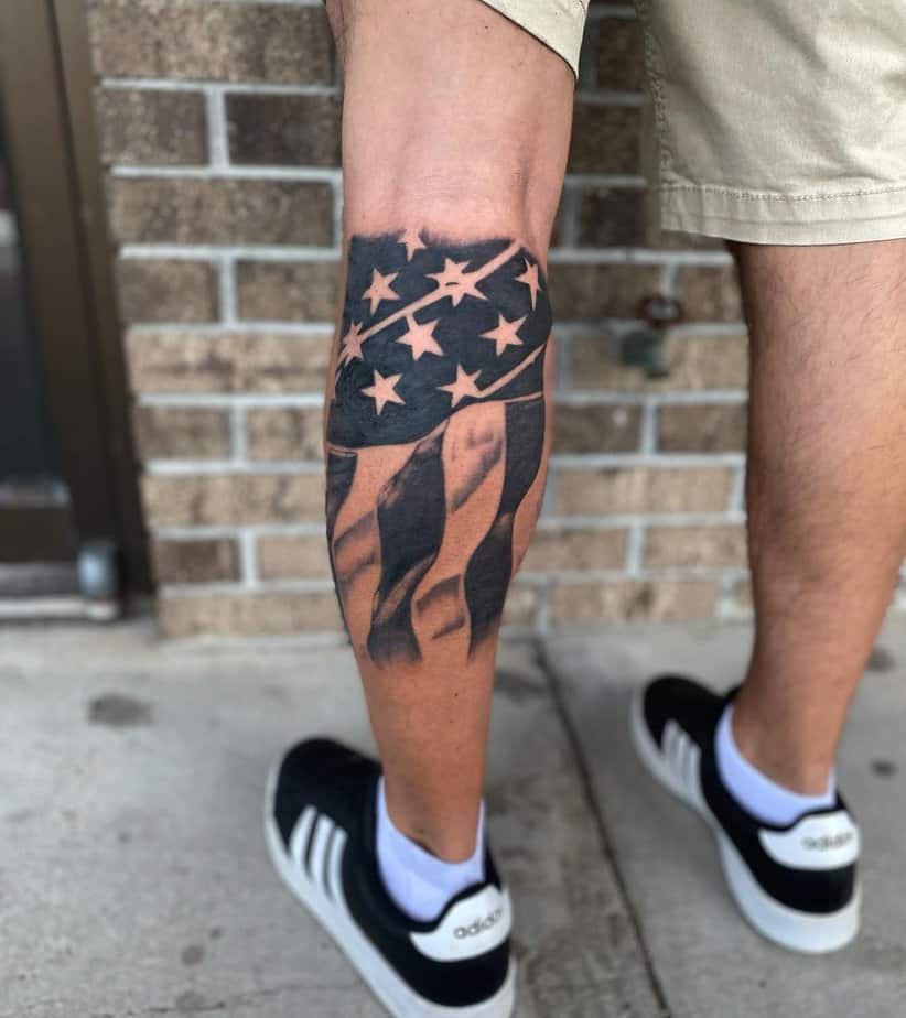 38. Calf flag tattoo