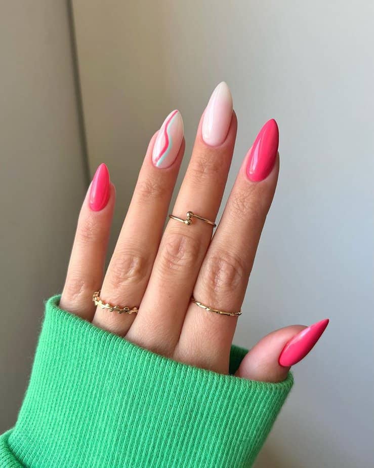 4. Pink swirl nail designs